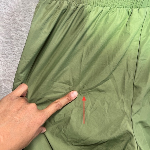 Nylon Pants Men L Olive Green Zip Pockets Wide Leg Gorpcore Techwear Blokecore - Picture 9 of 13